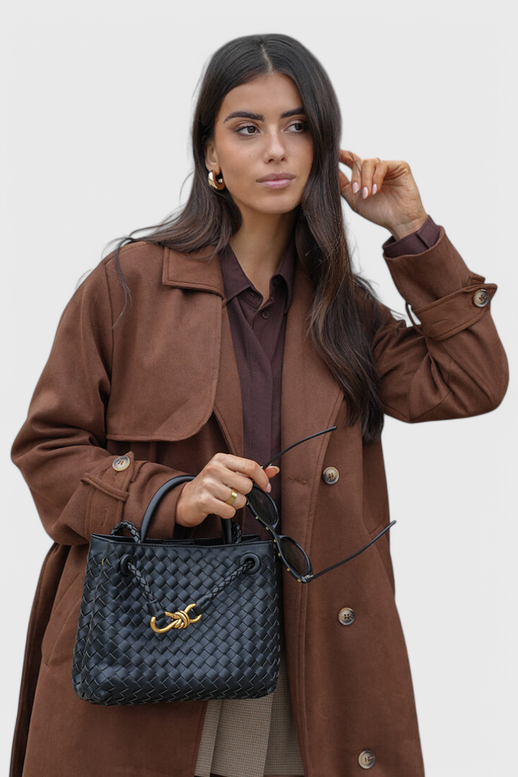 Bolsa Diaria Tejida en Color Índigo