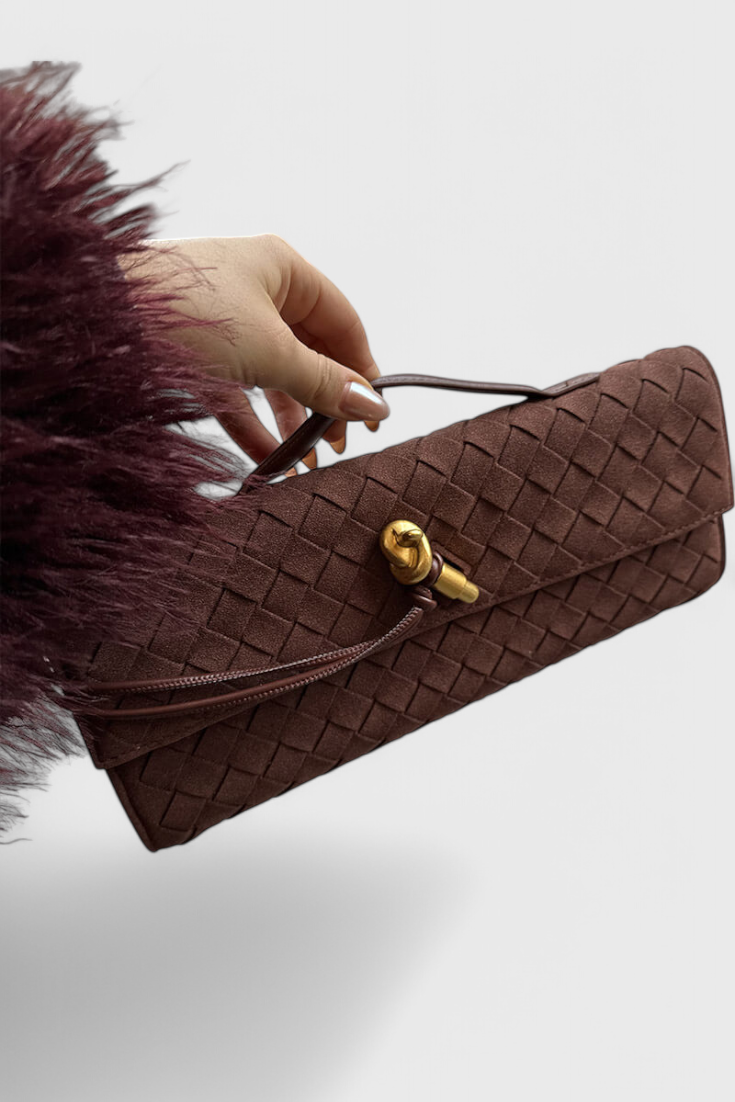 Bolso de Hombro Clásico de Ante Melanie