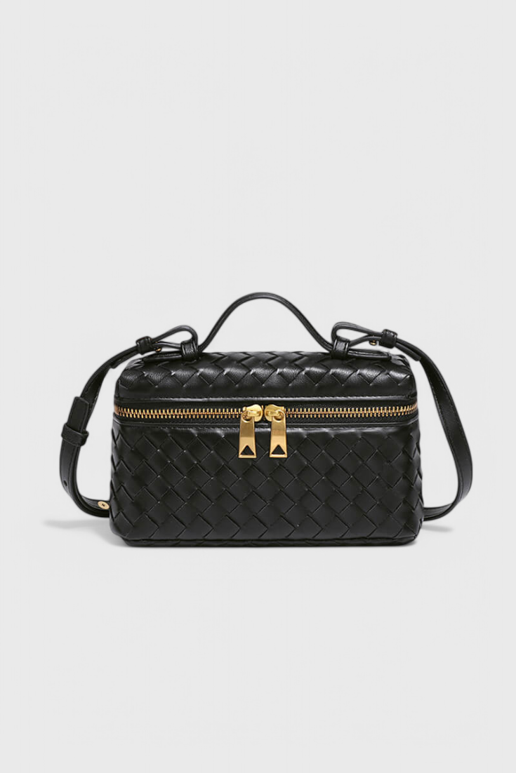 Milla Mini Woven Bag with Gold Accents
