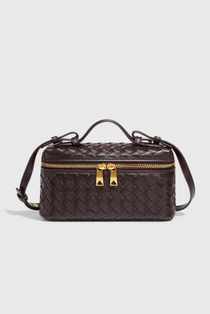 Milla Mini Woven Bag with Gold Accents