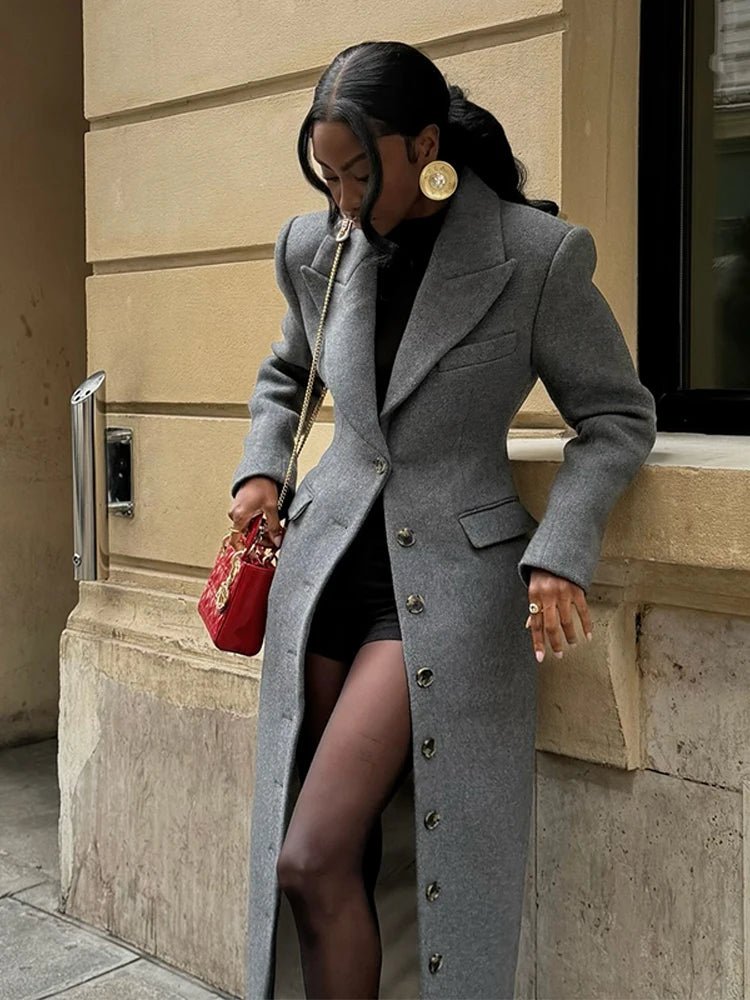 Abrigo largo Iris con cintura fruncida