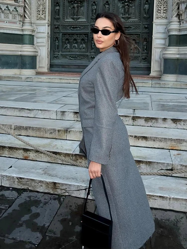 Abrigo largo Iris con cintura fruncida