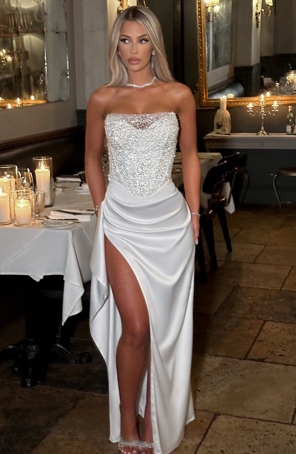 Éternel Vestido Largo -Marfil