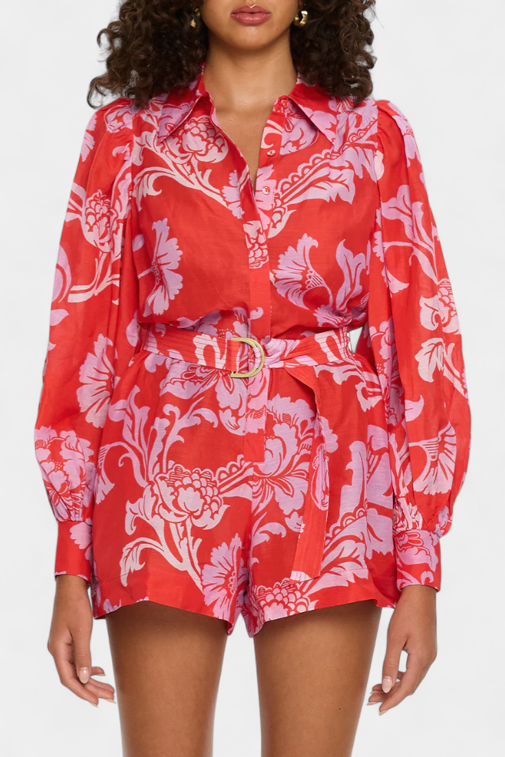 Suzanne Mono Floral con Cinturón Florentino