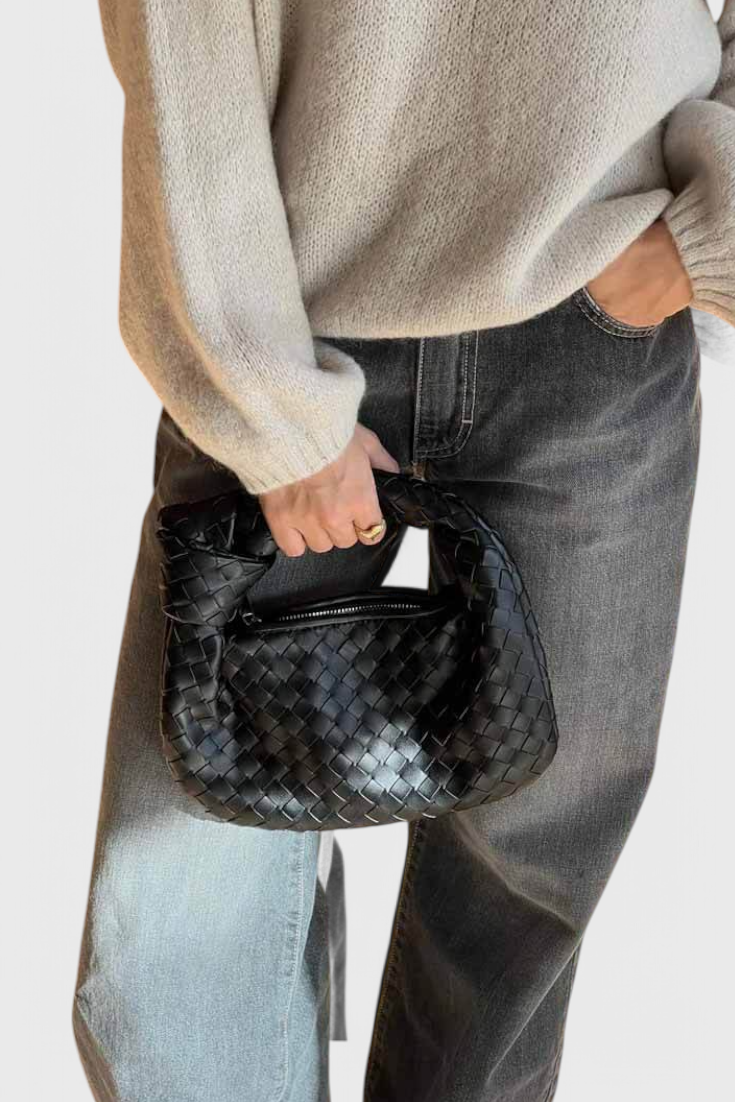 Sage Mini Woven Satchel Bag